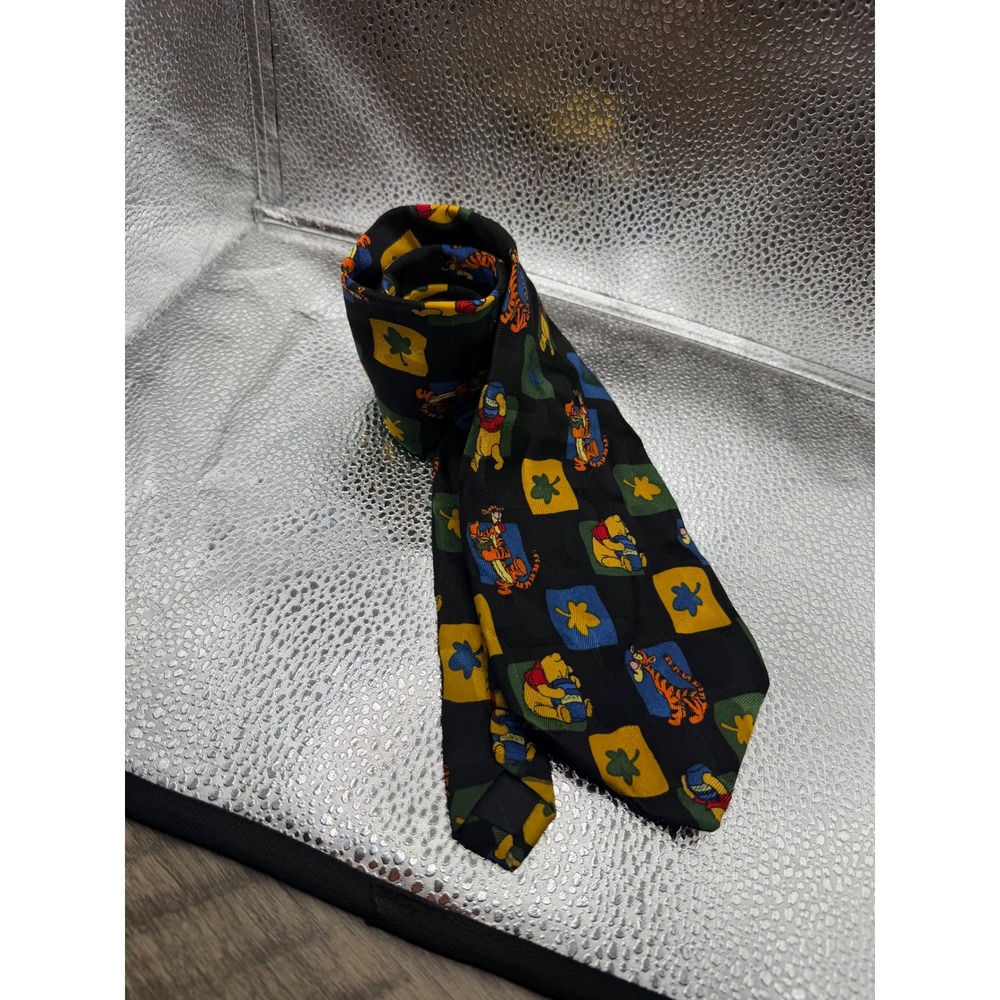 Disney Winnie the Pooh Tigger Silk Tie Black Novelty Character Necktie RN 73469
